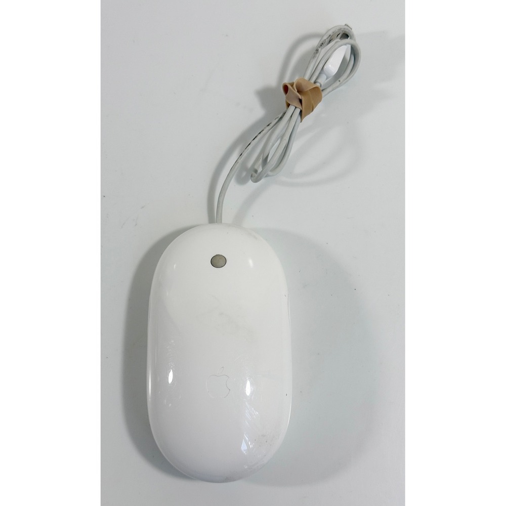Apple Mighty Mouse Wired A1152 White USB Optical Scroll Ball A1152 EMC 2058